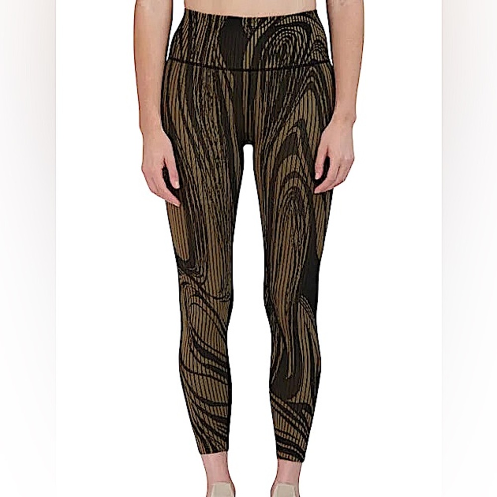 SAGE; NWOT Essential Jacquard Rib Knit Leggings In Sepia Tint -Size Medium